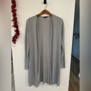 Ambiance Ribbed Split Hem Cardigan Open Front Gray Women’s Size Large Cozy